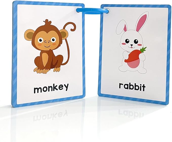 Lachilly Animals Learning Flashcards, High Frequency Words, Beginning Reading, Kindergarten to 1st Grade, ESL Teaching Materials, Autism Learning Materials, Vocabulary Building, 25 Cards, 48 Words