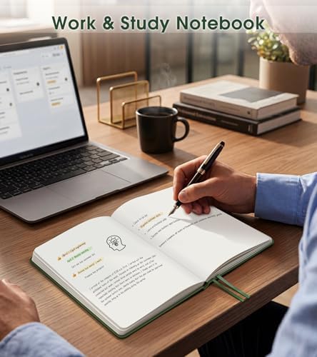 Journal Notebook, A5 Leather Hardcover Blank Sketchbook, 160 Pages, 180° Lay-Flat Binding, 100 GSM Thick Paper, for Sketching, Drawing, Art Journaling & Creative Writing (Green)