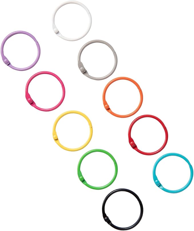 20 Pack 1 Inch Binder Rings, 2 Assorted Colors Loose Leaf Book Rings, Nickel Plated Metal Rings for Flash Cards, Index Cards, Key Rings, School Office Supplies (Blue & Orange)