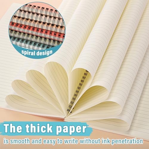 Fuutreo 6 Pack Spiral Notebook 10.5x7.45 Notebook,Retro Series,Classical