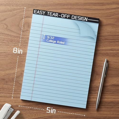 klasit 5Pack Note Pads 5x8,Legal Pads Multicolor College Ruled Legal Pads