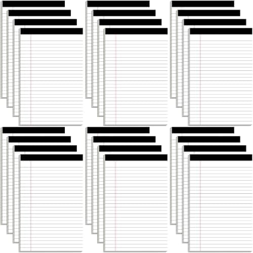 Beieverluck 24 Pack Notepads Legal Pads 5x8, Small Note Pads College Ruled Writing Pads, Lined Pads of Paper mini Legal Pads for Office Home School, 30 Sheets/Pack, White