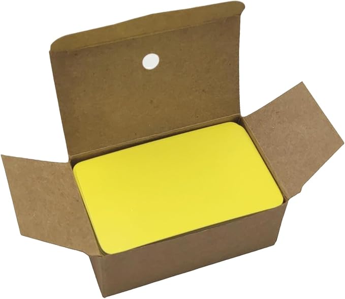 Blank Index Cards - 3.5x2" (9cmx5.2cm) - 200 PCS (2 Boxes, 100 Each) - Vibrant Colors for Study, Flash Cards, Business, Craft & Playing Cards (Yellow)