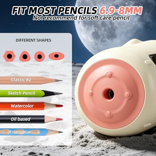 deli Electric Pencil Sharpener, Fully Automatic Pencil Sharpener,White