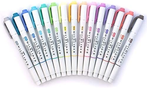 Zebra Pen Mildliner Double Ended Highlighter Set, Broad and Fine Point Tips, Assorted Ink Colors (Pack of 6, 90 Count Total)