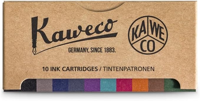 Kaweco Fountain Pen 10-Pack Ink Cartridges in 10 Colours for Cartridge Fountain Pens with Short Standard Cartridges | Set of 10 Fountain Pen Ink Cartridges | Ink Set in Multiple Colours