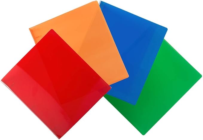 JAM PAPER Plastic 1 inch Binders - Assorted 3 Ring Binders (Red, Blue, Green & Orange) - 4/Pack