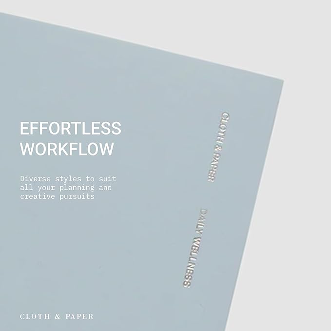 Cloth & Paper Travel Notebook | Daily Wellness Planner – Smoked Salt | Pocket Plus Wellness Planner 3.2" x 6" | Habit Tracker & Self Care Journal for Goals, Gratitude & Reflection – Soft Touch Cover