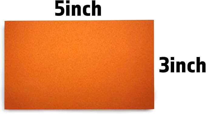 PPAPPAPPIYO 50 Pack 3x5 Colored Index Cards, 180gsm Premium Textured Blank Flash Cards, Heavyweight Cardstock for Study, Recipes, and DIY Crafts (orange)