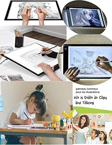 XIAOSTAR Light Box Drawing Pad, 12000 Lux LED Tracing Board A4, USB Powered (Not Rechargeable) PMMA Panel, Adjustable Brightness for Diamond Painting, Sketching, Animation, X-Ray–Includes Accessories