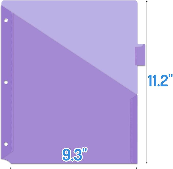 Forvencer 8 Count Dividers with Two Pockets, 8 tabs Binder Dividers for 3 Ring Binder Organizer, Multicolor, 3 Sets