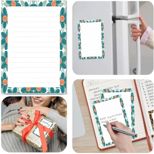 2 Pack Lined Sticky Notes 4x6 in, Cute Self-Stick Notepads with Lines, Large Memo Pads Strong Adhesive for Office, Home Cute Flower Sunflower