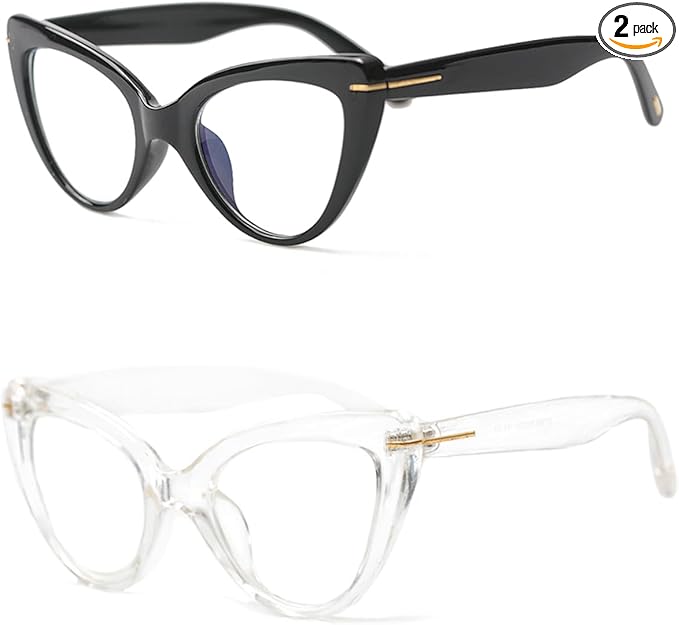 Cat Eye Reading Glasses for Women,Fashion Oversized Ladies Readers(2 Mixed Color,1.25)
