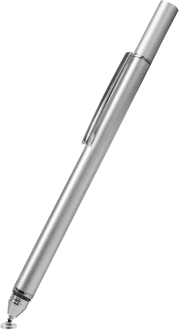 BoxWave Stylus Pen Compatible with Boogie Board Blackboard Smart Scan Reusable Notebook - FineTouch Capacitive Stylus, Super Precise Stylus Pen - Metallic Silver