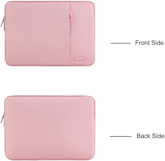 MOSISO Laptop Case 15 inch, 15 inch Laptop Sleeve Compatible with MacBook Air M5 A3448 M4 A3241 M3 A3114 M2 A2941 2026-2023, Dell XPS, Polyester Vertical Computer Sleeve Bag with Pocket, Pink