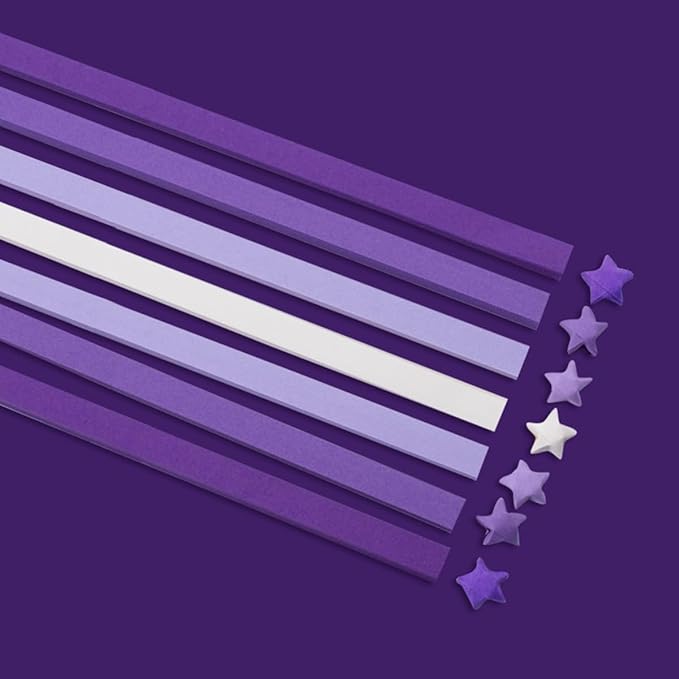 Origami Paper Stars, Colorful Handcraft Origami Lucky Star Paper DIY Paper Arts Creativity Hand Art Crafts (Purple gradient (1350) sheets)
