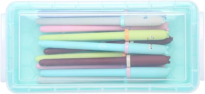 BTSKY Large Capacity Pencil Box, Office Supplies Storage Organizer Box, Brush Painting Pencils Storage Box Watercolor Pen Container Drawing Tools(3 Colors 6 Pack)