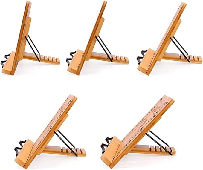 Sheet Music Stand Desktop Book Stand Foldable Book Stand Reading Frame Rest Holder Cookbook Cook Stand Desk Bookrest with Retro Hollow Bamboo and Steed Pattern (Color : #4) (#1)
