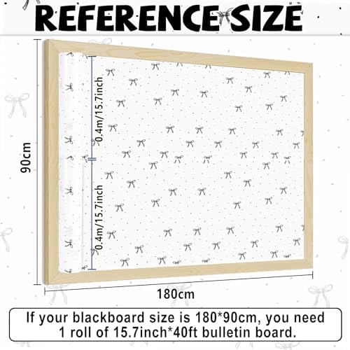 Black Bow Bulletin Board Roll Non-Woven Fabric Poster 15.7" x 40ft