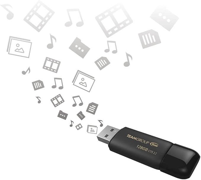 TEAMGROUP C175 64GB 3 Pack USB 3.2 Gen 1 (USB 3.1/3.0) Read 100MB/s Flash Thumb Drive, External Data Storage Memory Stick Compatible with Computer/Laptop Matte Black TC175364GB19