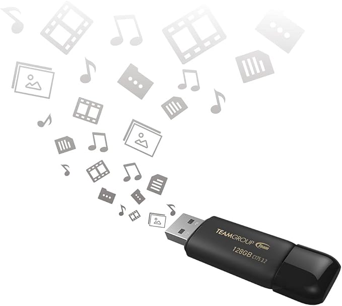 TEAMGROUP C175 16GB USB 3.2 Gen 1 (USB 3.1/3.0) Read 75MB/s Flash Thumb Drive, External Data Storage Memory Stick Compatible with Computer/Laptop Matte Black TC175316GB01