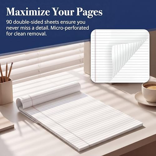 3 Pack Legal Pads 8.5 x 11 White Note Pads 8.5 x 11 Wide Ruled Notepads