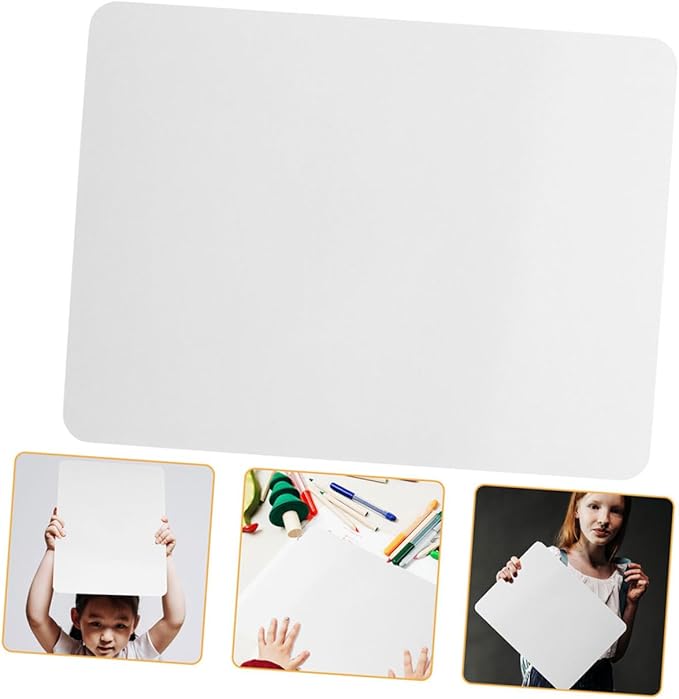 Angoily 2pcs Double-Sided Dry Erase Lapboards Portable Plastic Writing Boards Reusable Whiteboards for Classroom Students Teachers Erasable Note Taking
