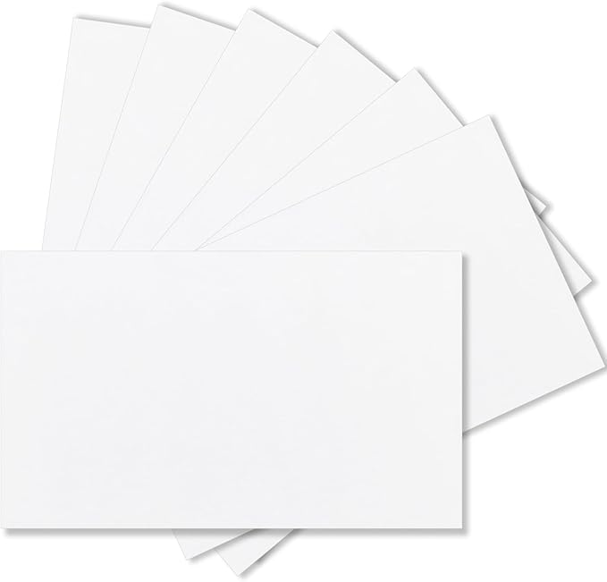 100 Pack 3x5 Index Cards Blank Note Cards, 250 GSM/92 lb Thick White Cardstock Paper Unlined Note Cards Flash Cards for Studying, Blank Card for Postcards, Photo, Syllable Boards, Recipe