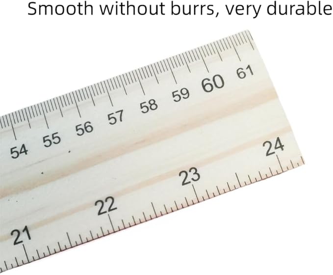 2 Pcs 24 Inches Wood T-Square, Wooden Ruler for Art Framing, Drafting, Home, Office Ruler, School Supplies, 2 Scale