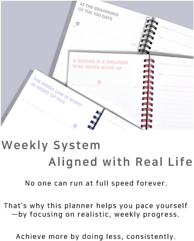 MOTEMOTE 10-Minute Planner 100 DAYS – Undated Daily Planner with Time Blocking, Goal Setting & Reflection – Boost Productivity & Build Better Habits in Just 10 Minutes a Day, Study Plan, Color Chip Edition ( Miracle Ocean )