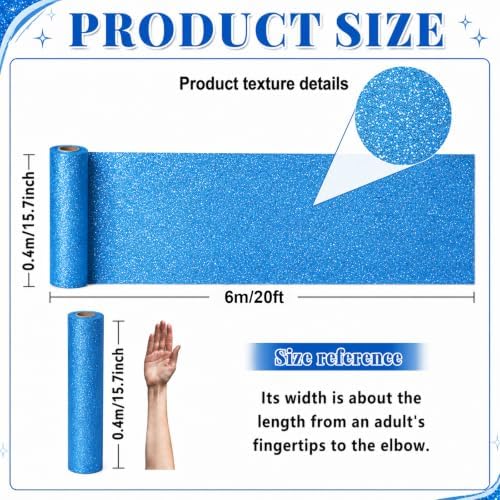 Glitter Dark Blue Bulletin Board Roll Non-Woven Fabric Poster 15.7" x20ft