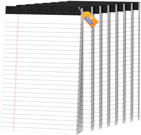 8pcs Legal Pads 5x8 White Note Pads Small Notepads College Ruled