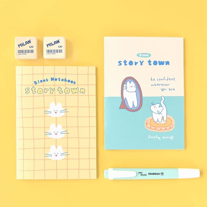 Monolike Story town Afternoon mini notebook 6p B-SET_Mini note, Pocket note, Blank note, Pocket size, a portable note, 48pages