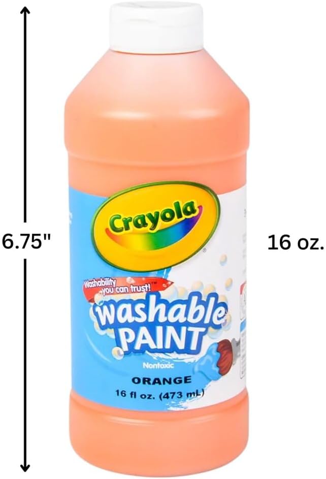 Crayola Washable Paint, Orange, 16oz