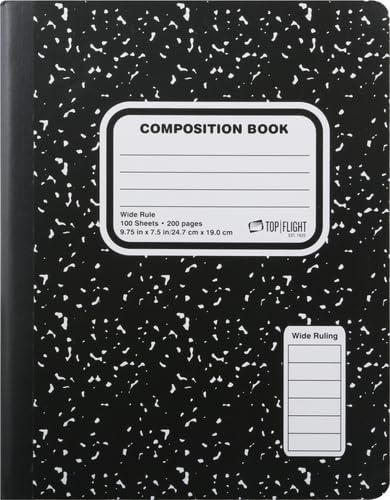 Top Flight Composition Book, Wide Rule, 100 Sheet