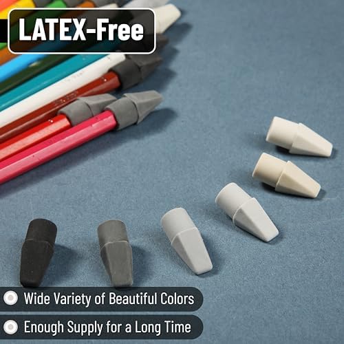 Mr. Pen- Pencil Erasers Toppers, 240 Pack, Colorful, Latex Free, No Smudge