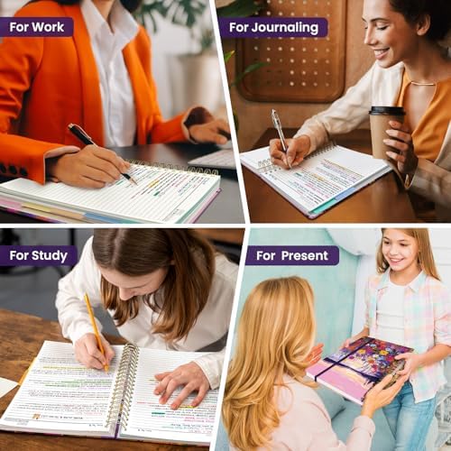 Taja Large Spiral Notebooks for Work 5 Subject with Removable Dividers