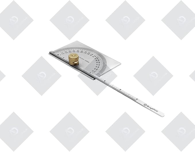 Stainless Steel Protractor 0-180 degrees Machine Tools (Square Head Depth cum Degree Protractor)