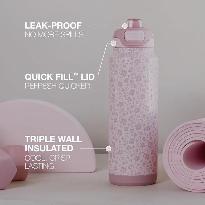 ZULU Powerfill Pro 24oz Stainless Steel Water Bottle - You're Wild Flower