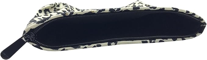 GUTGNK Corduroy Ladies Cosmetic Bag, Large Capacity Canvas Cosmetic Bag Travel Toiletry Bag Accessories Organizer, Black Spot Leopard Print
