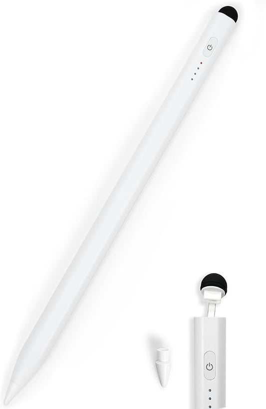Dual Tip Pencil for iPad 2018-2026: Hidden-Port Stylus with All-Day Battery, Tilt Sensitivity & Palm Rejection, Pen for iPad 11/10-6th, Mini 7-5th, Air 5-3th/M3/M2, Pro 13"/12.9"/11"(M4/M5)