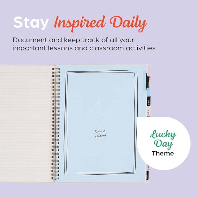 Organized by Happy Planner Twin-Loop Dated 12-Month July 2026–June 2027 Academic Planner, Big Size, 8.5" x 11", Academic Layout, Lucky Day