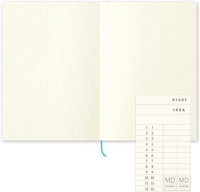 DESIGNPHIL 15310006 Midori Notebook, MD Notebook, Journal, A5, Dot Square A