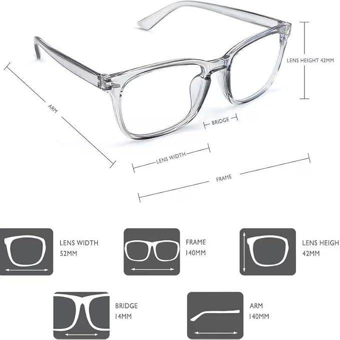 Gaoye Eyewear Frames for Men - Blue Light Blocking Square Glasses, Anti UV Ray Computer Gaming, Blue Blockers for Women