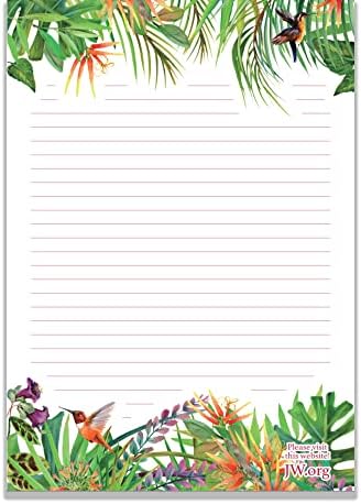 JW Letter Writing A4 Pad Stationery Paper Lined Gift Notepad Writing Sheets (Jungle)