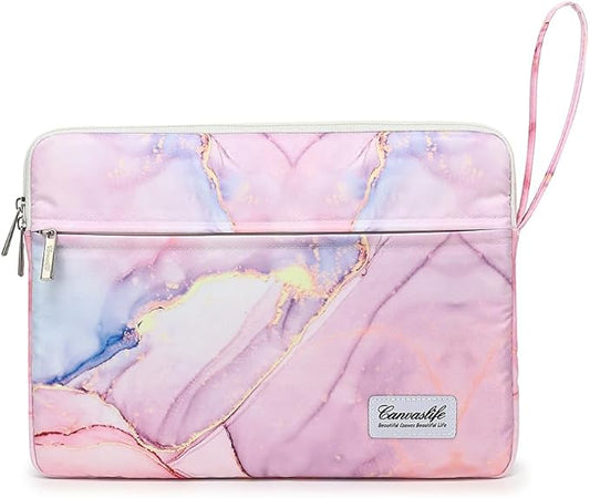 15.6-inch Notebook case, Waterproof and Shockproof Protective Computer case, can be Used to Cover Shopping cart Cases. The Notebook is Compatible with Lenovo, ASUS and HP (New Pink Marble)