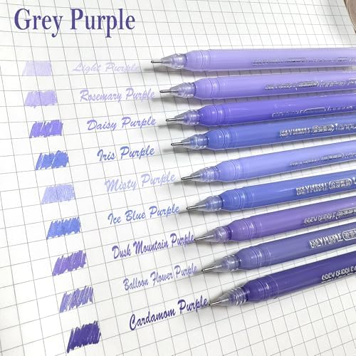 9 Colored Gel Pens Set, 0.6mm Fine Point for Black Paper & White Paper, Pens for Journaling, Adult Coloring Books, Bible, Drawing, Note Taking, Art & Journaling Supplies（Romantic Purple）