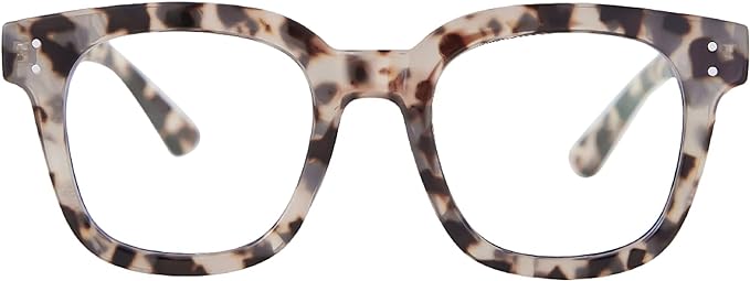 Madison Avenue Blue Light Blocking Glasses Oversized Fashion Blue Light Glasses for Women Anti Eyestrain & UV Protection Computer Eyeglasses (Grey Demi)