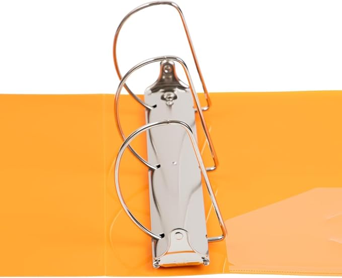 JAM PAPER Plastic 4 inch Binder - Orange 3 Ring Binder - Sold Individually
