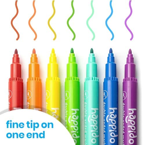 International Arrivals Happido Double-Sided Markers for Kids, Set of 24